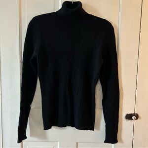100% Cashmere Cableknit Turtlene
